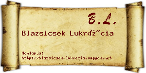 Blazsicsek Lukrécia névjegykártya